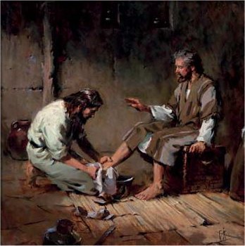 Jezus umywa nogi apostołom